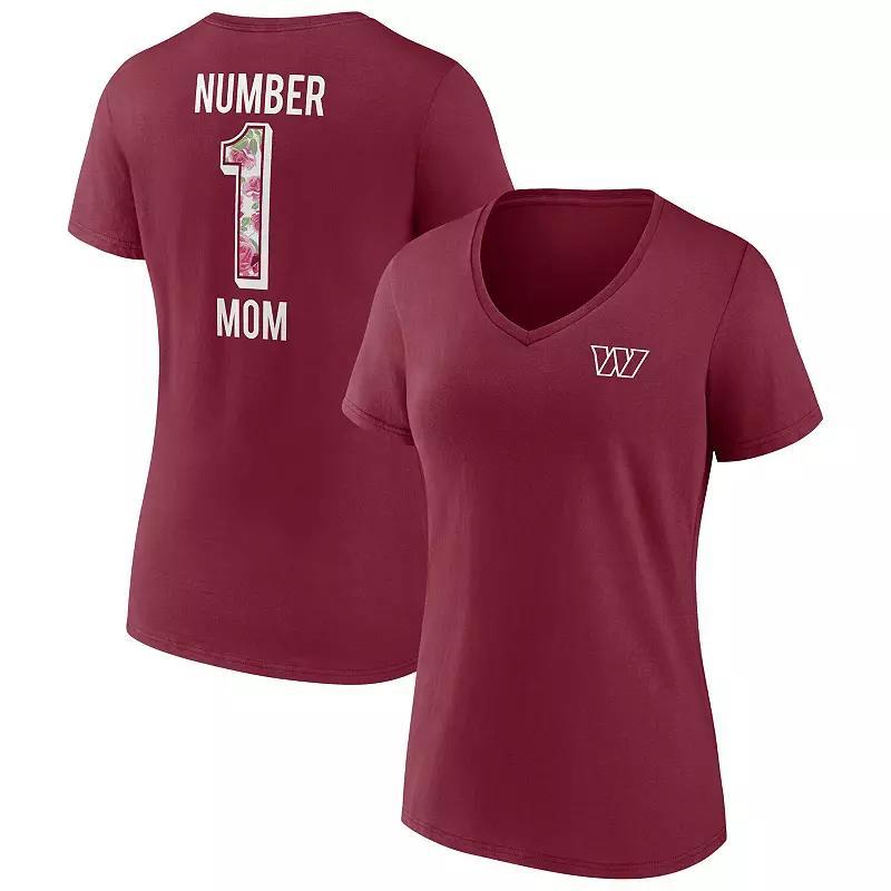 Women's Fanatics Branded Burgundy Washington Commanders Team Mother's Day V-Neck T-Shirt, Size: Small, Wft Med Re Product Image