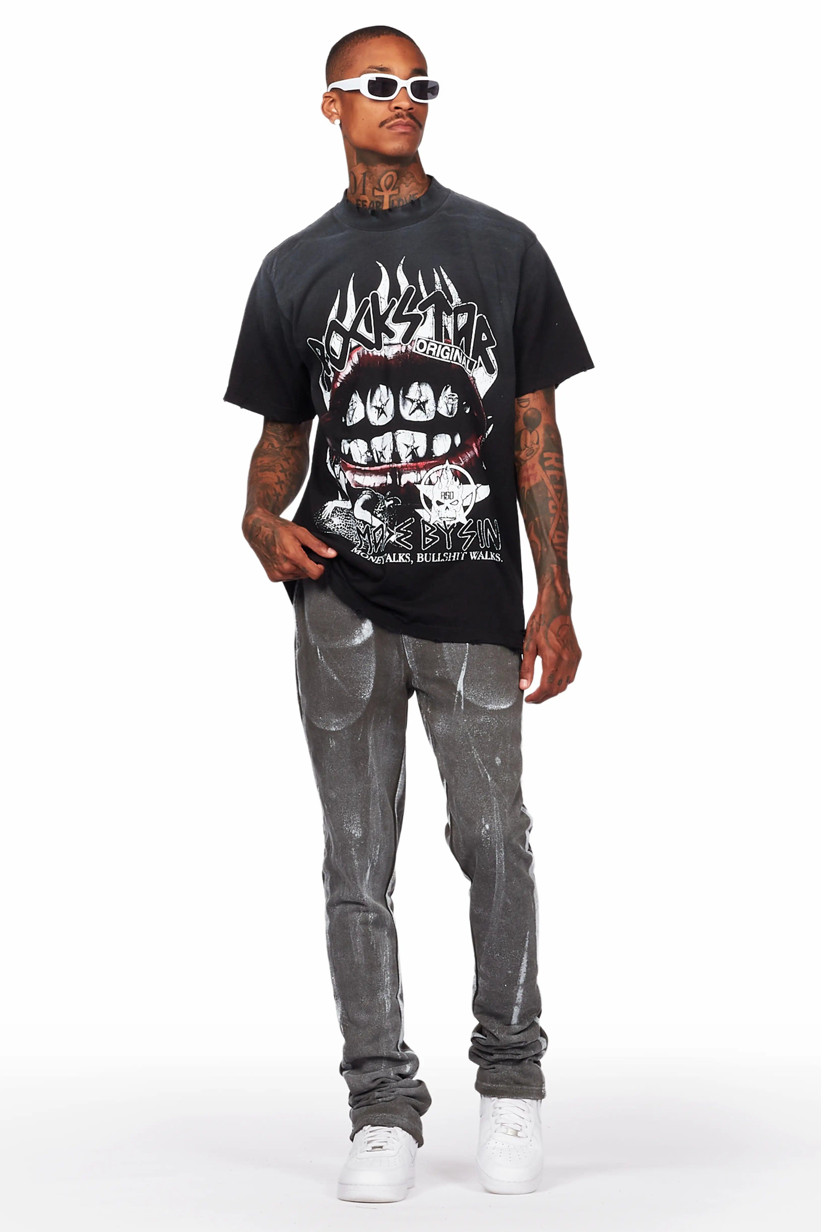 Barto Olive Painter Stacked Flare Pants Male Product Image