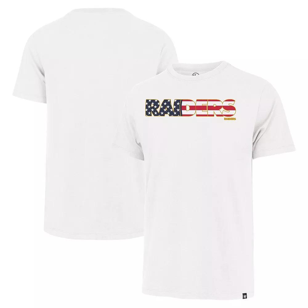 Men's '47 White Las Vegas Raiders Flag Script Franklin T-Shirt, Size: Large, Lvr White Product Image