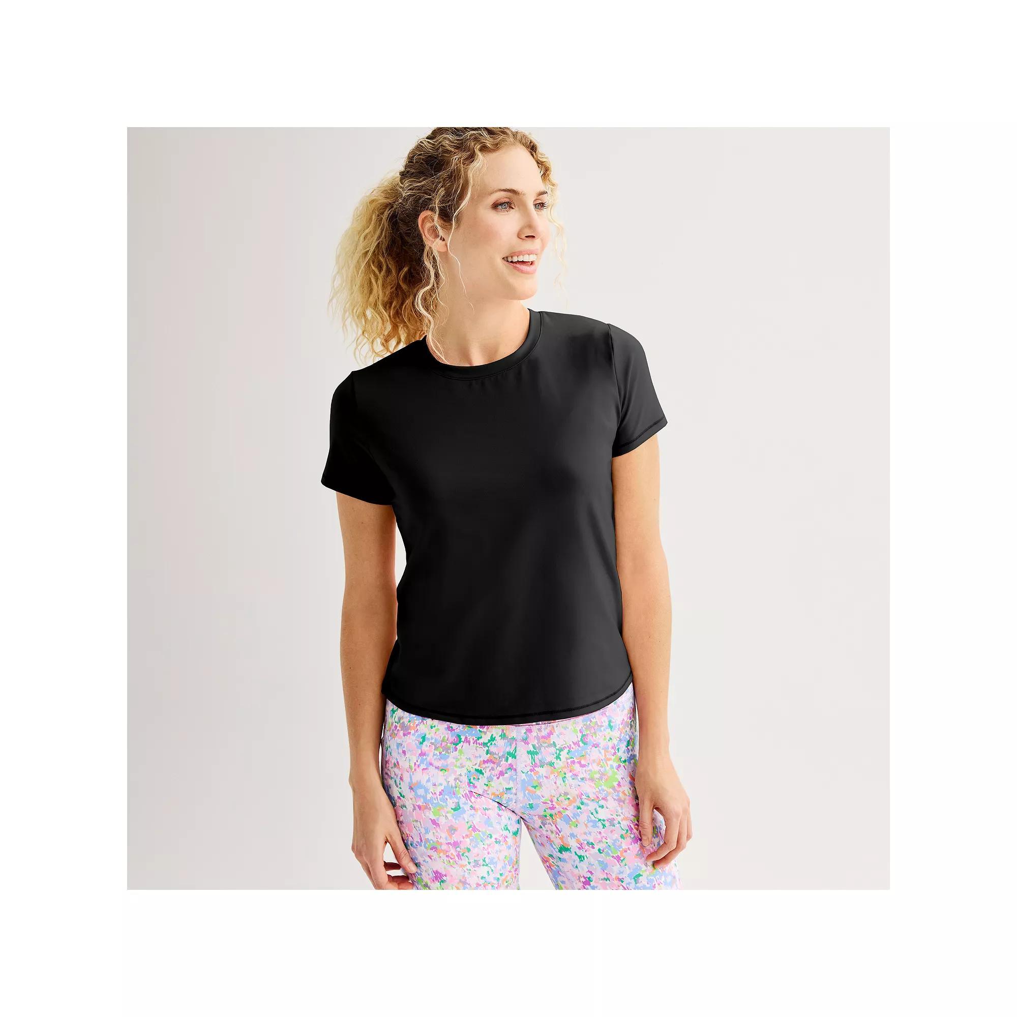 Women's Tek Gear® Essential Soft Tee, Size: Large, Mineral Black Product Image