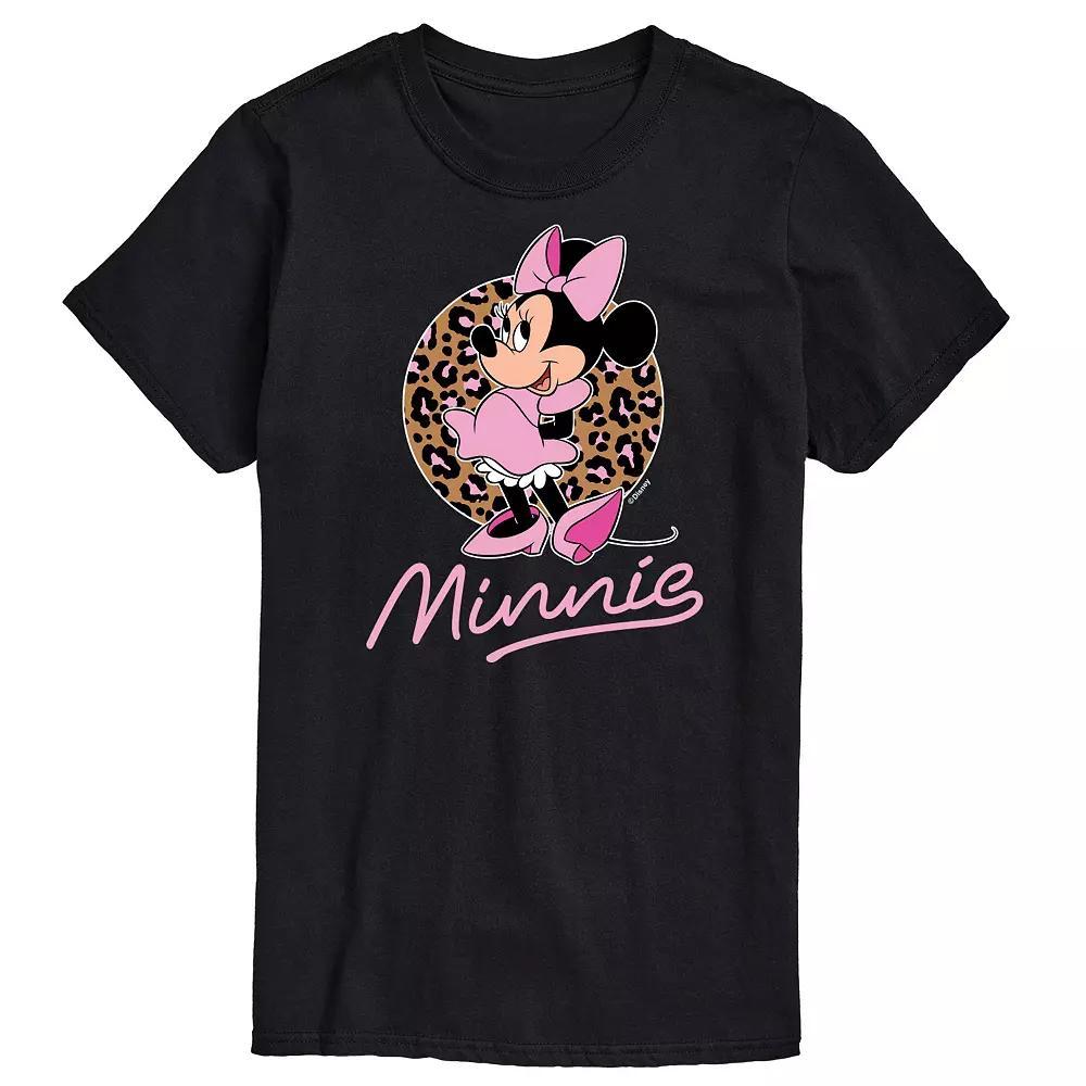 Disney's Minnie Leopard Print Men's Graphic Tee, Size: XXL, Black Product Image