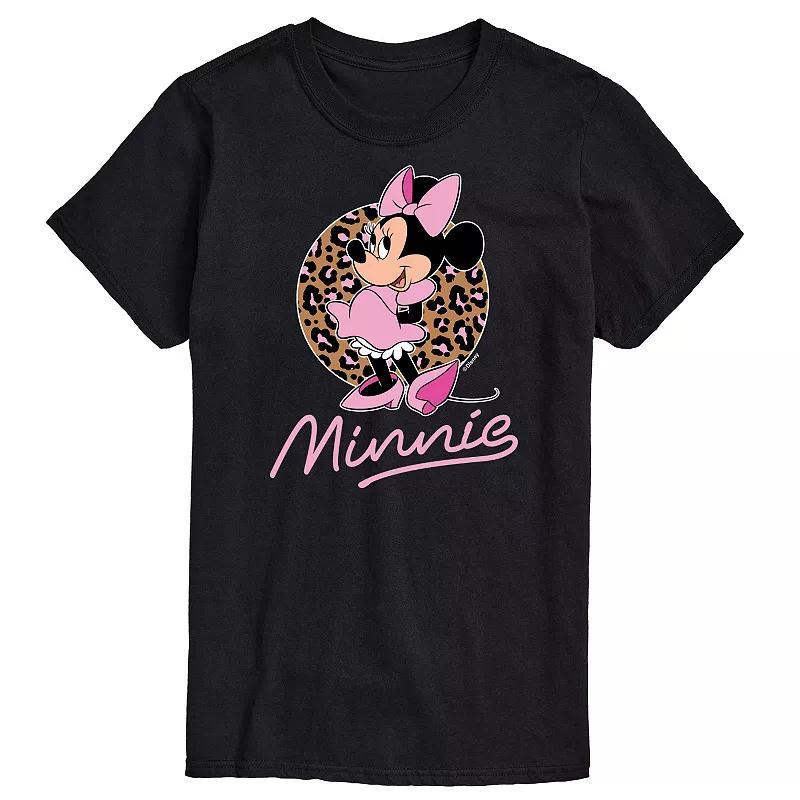 Disney's Minnie Leopard Print Men's Graphic Tee, Size: XXL, Black Product Image