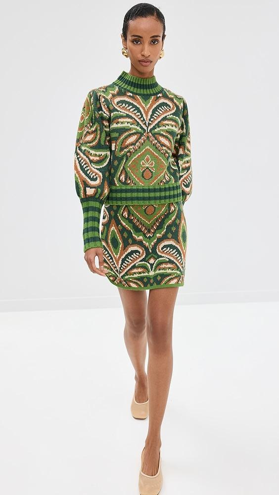 FARM Rio Pineapple Ikat Green Sweater | Shopbop Product Image