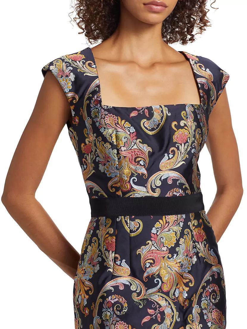 Floral Satin Sheath Dress Product Image