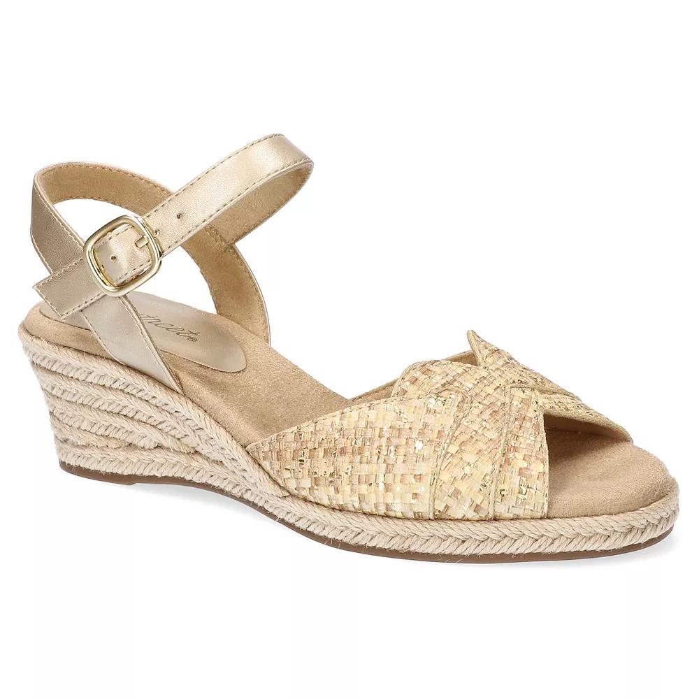 Easy Street Miramar Women's Espadrille Wedge Sandals, Size: 7.5 Wide, Grey Woven Ombre Product Image
