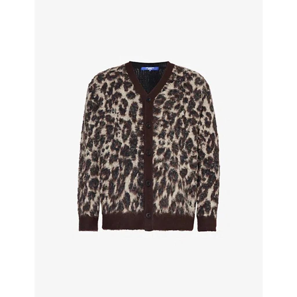 JUNYA WATANABE Brown Jacquard Cardigan In Brown Blk Product Image