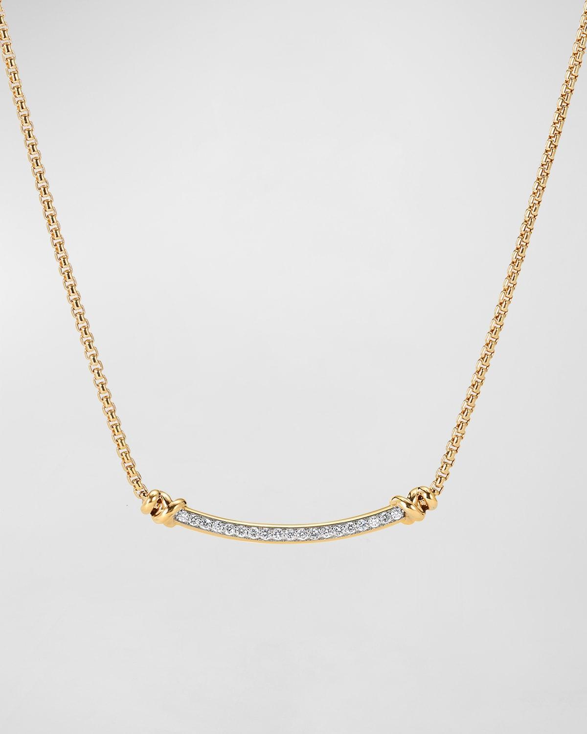 David Yurman Petite Helena Station Necklace in 18K Yellow Gold with Diamonds, 17 Product Image
