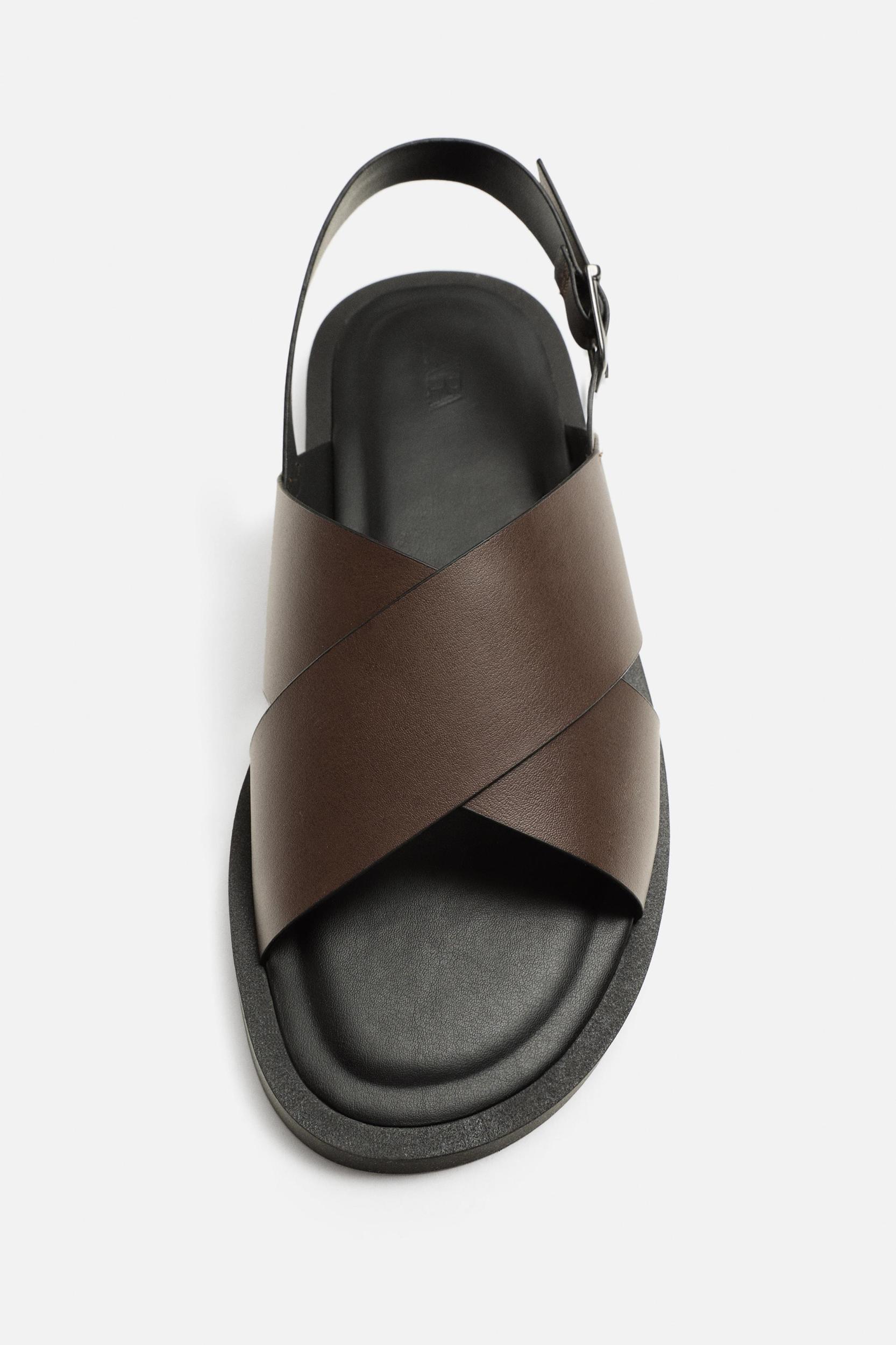 CROSSED CHUNKY SANDALS Product Image