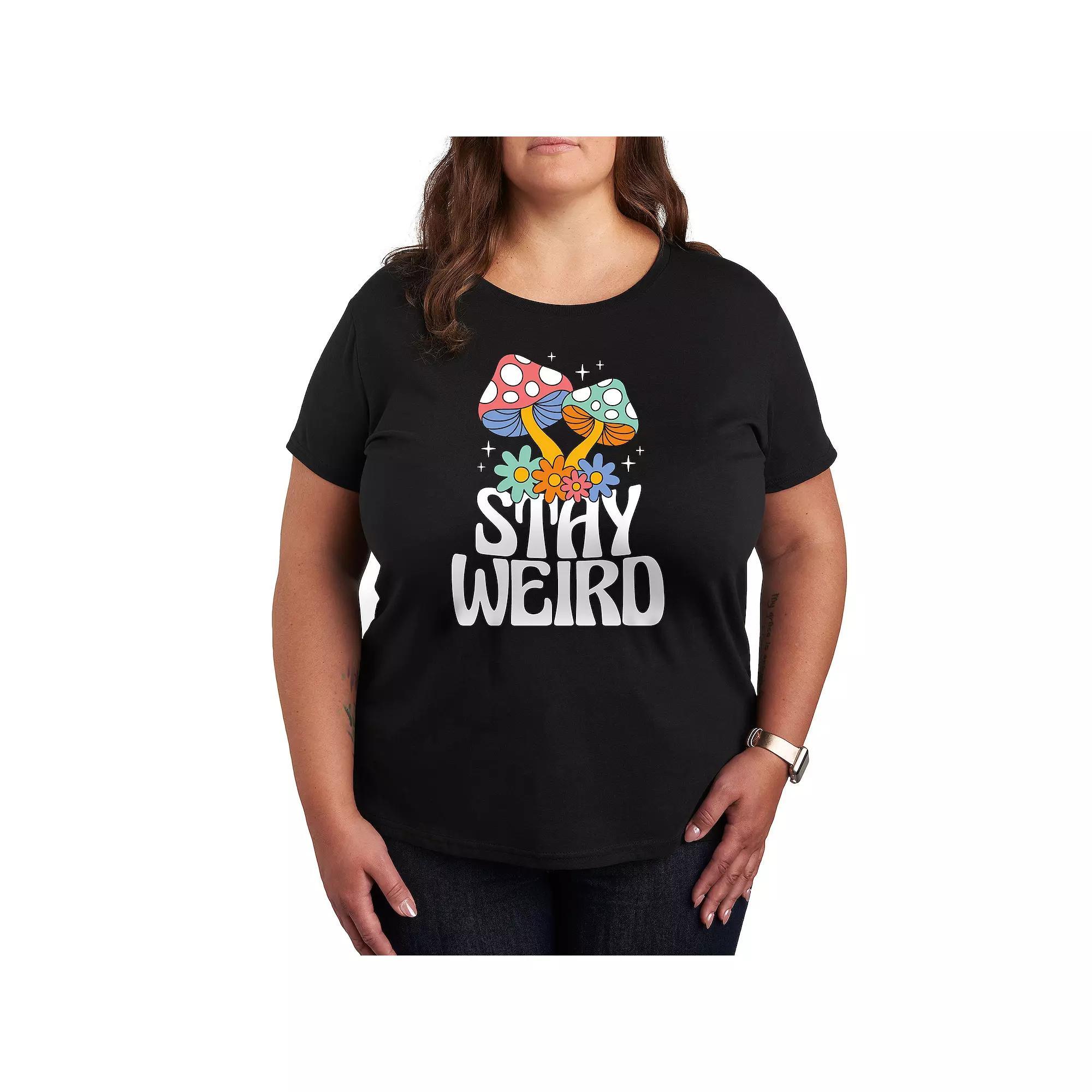Womens Stay Weird Mushrooms Graphic Tee, Girls Product Image