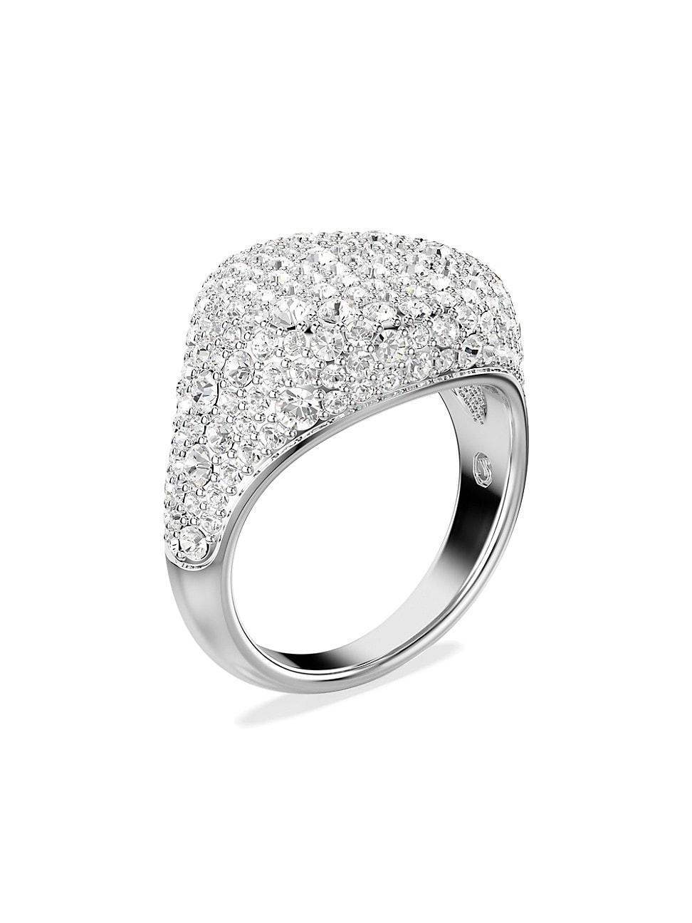 Womens Sublima Rhodium-Plated & Crystal Ring Product Image