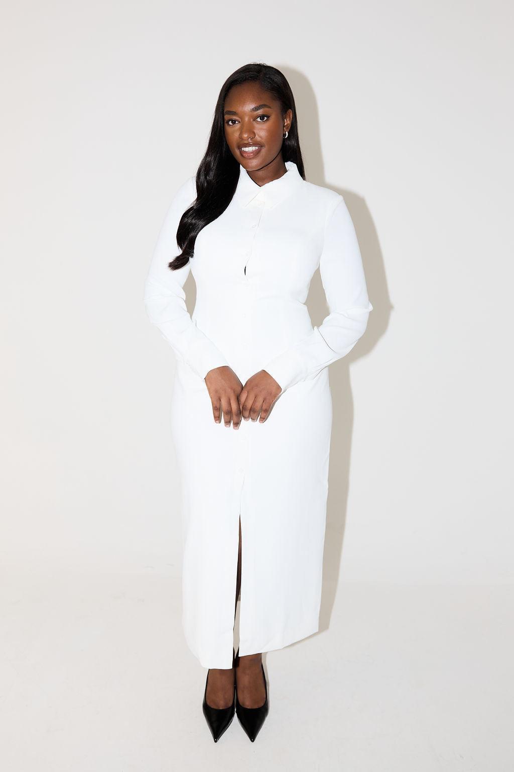 The Ultimate Muse Long Sleeve Collar Maxi Dress Product Image