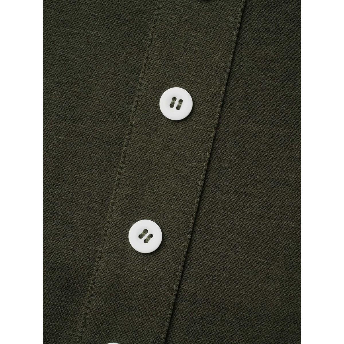 Plus Size Supersoft Stretchy Waist Pockets Midi Dress ArmyGreen Women Casual Button Knit Dresses Bloomchic 12/L Product Image