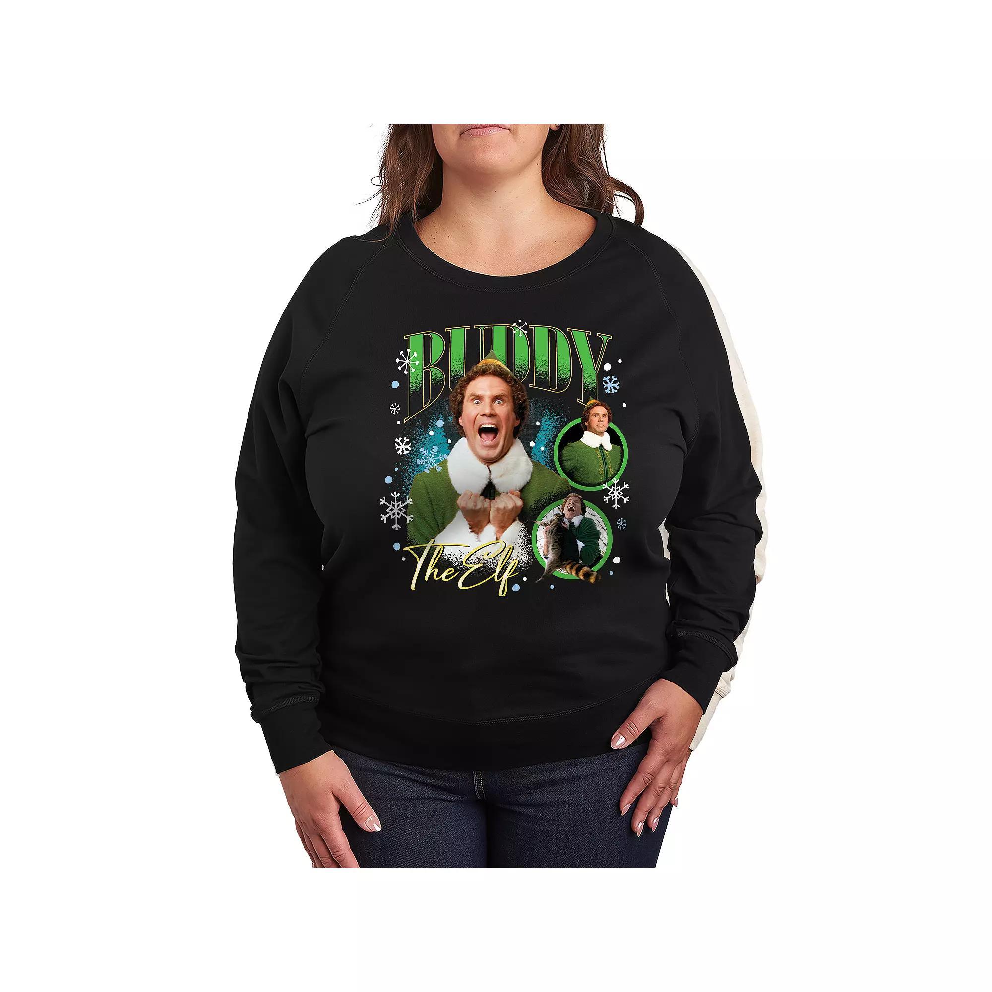 Plus Size Elf Buddy The Elf French Terry Long Sleeve Tee, Womens Product Image
