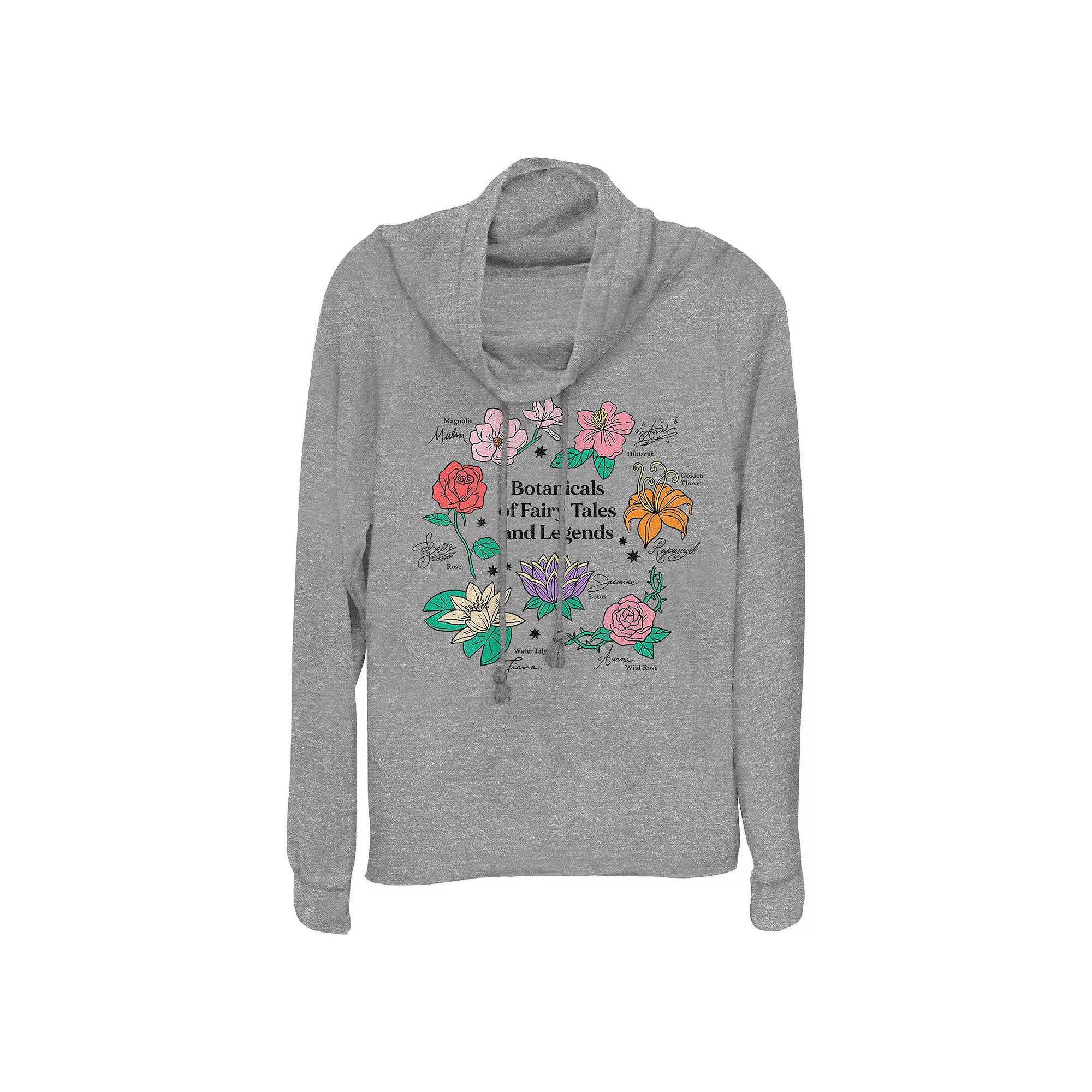 Disneys Minnie Mouse Spring Lady Womens Cowlneck Graphic Lightweight Long Sleeve Gray Grey Product Image