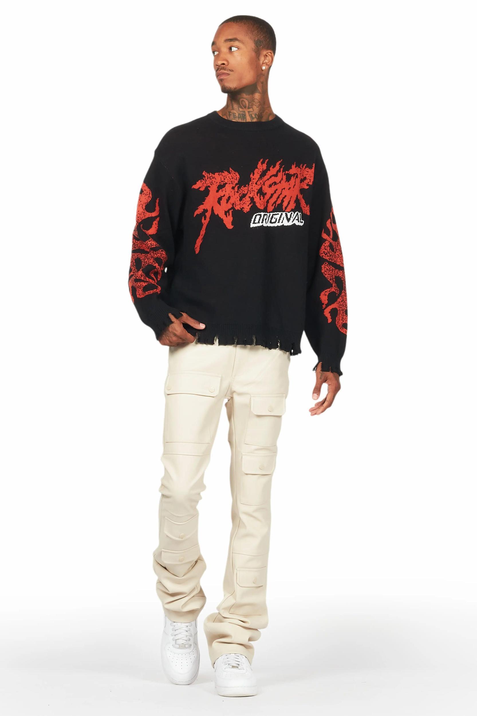 Yash Black Knit Sweater Male Product Image