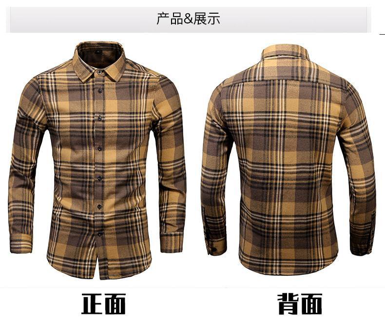 Long-Sleeve Plaid Shirt Product Image