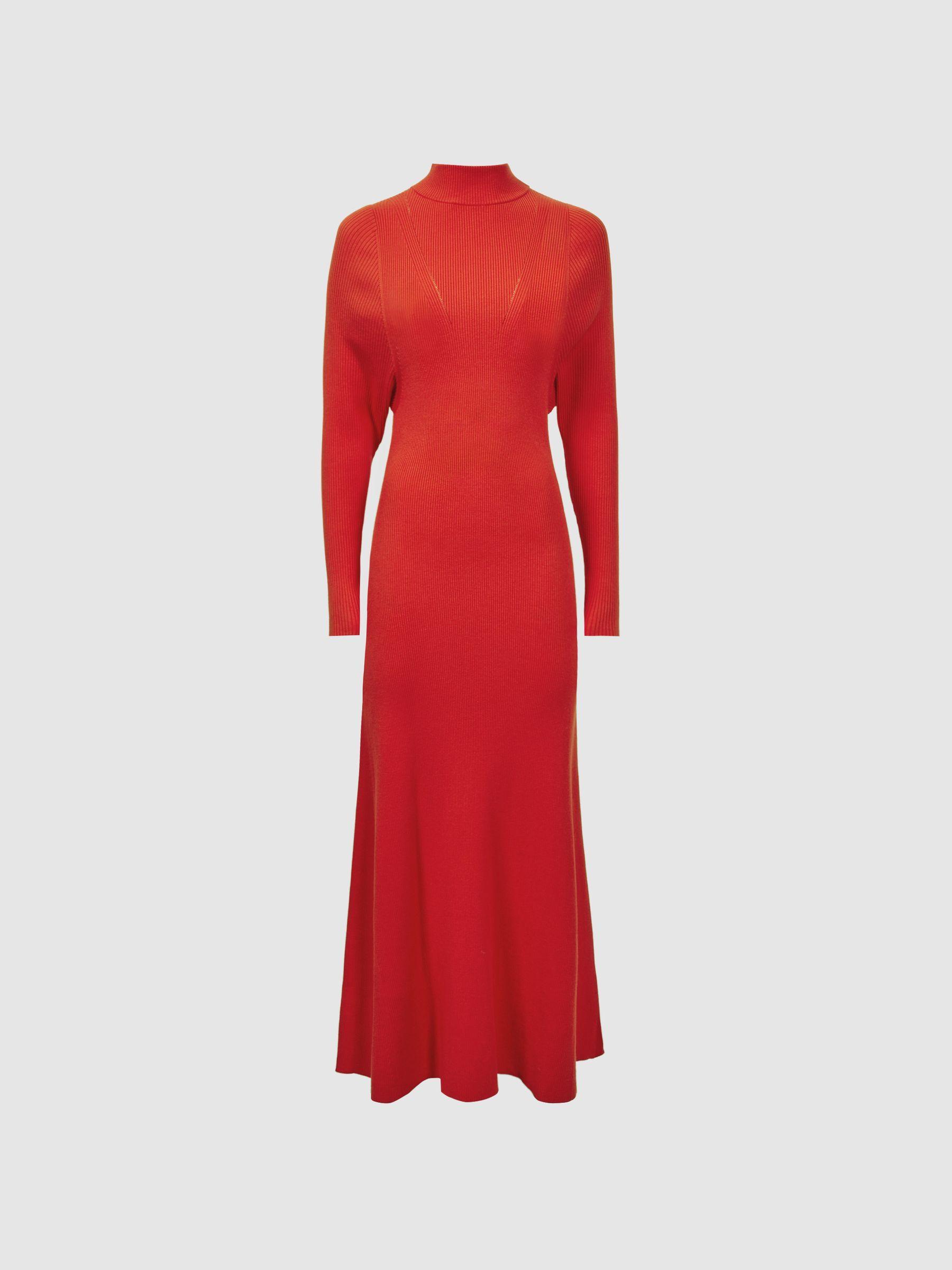 Florere Knitted Maxi Dress in Bright Orange Product Image