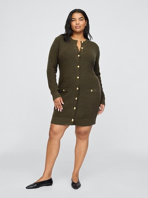Shaker-Stitch Mini Sweater Dress Product Image