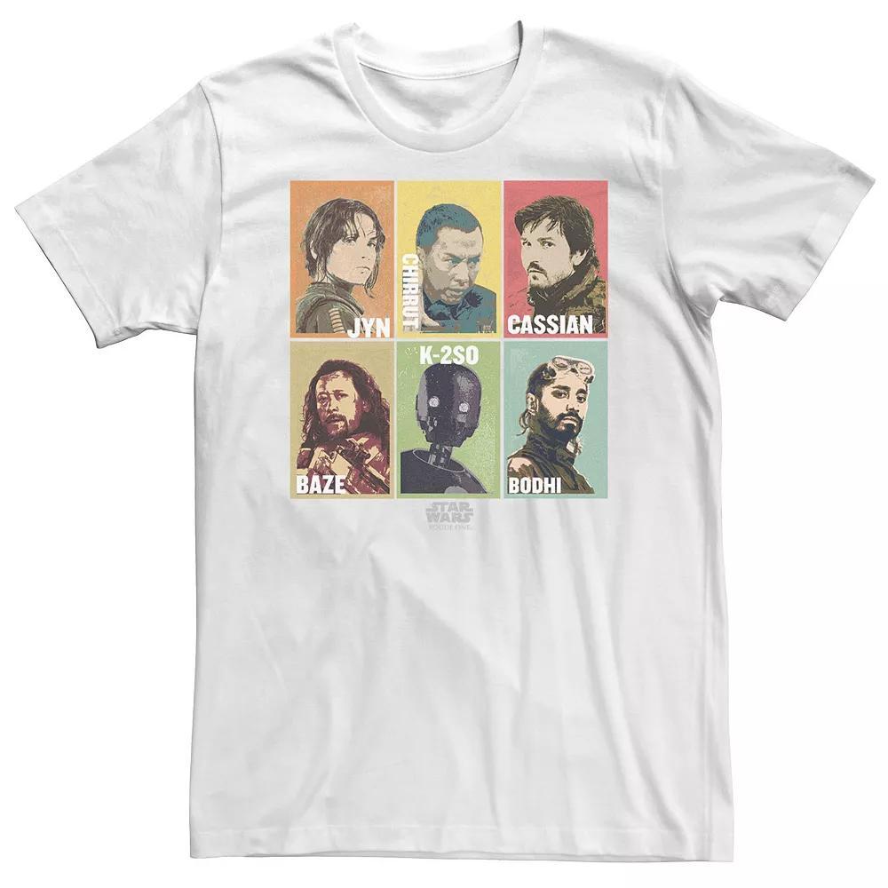 Big & Tall Star Wars Rouge One Group Shot Cartoon Panels Tee, Men's, Size: XXL Tall, White Product Image