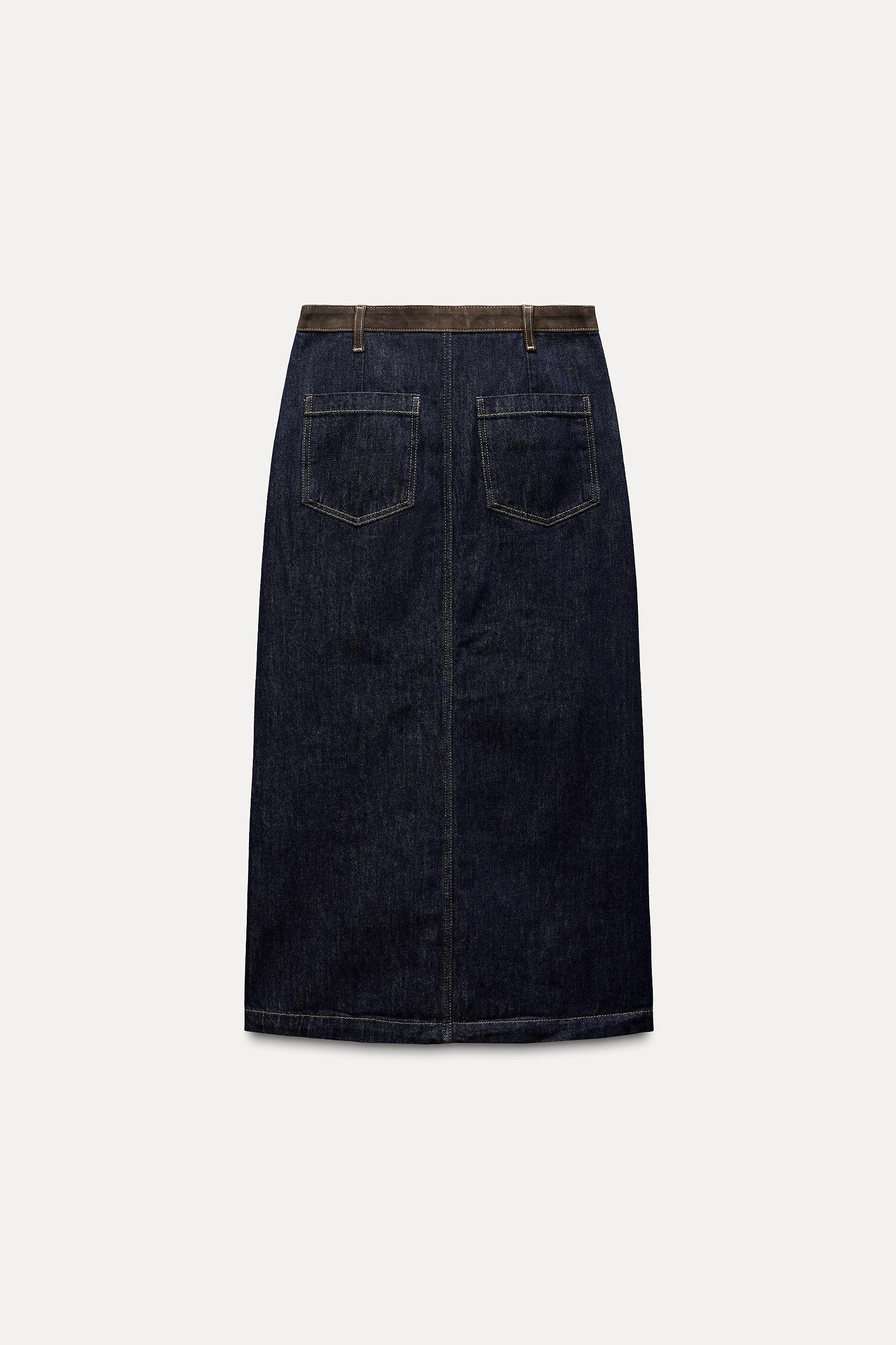 DENIM COMBINATION SKIRT ZW COLLECTION Product Image
