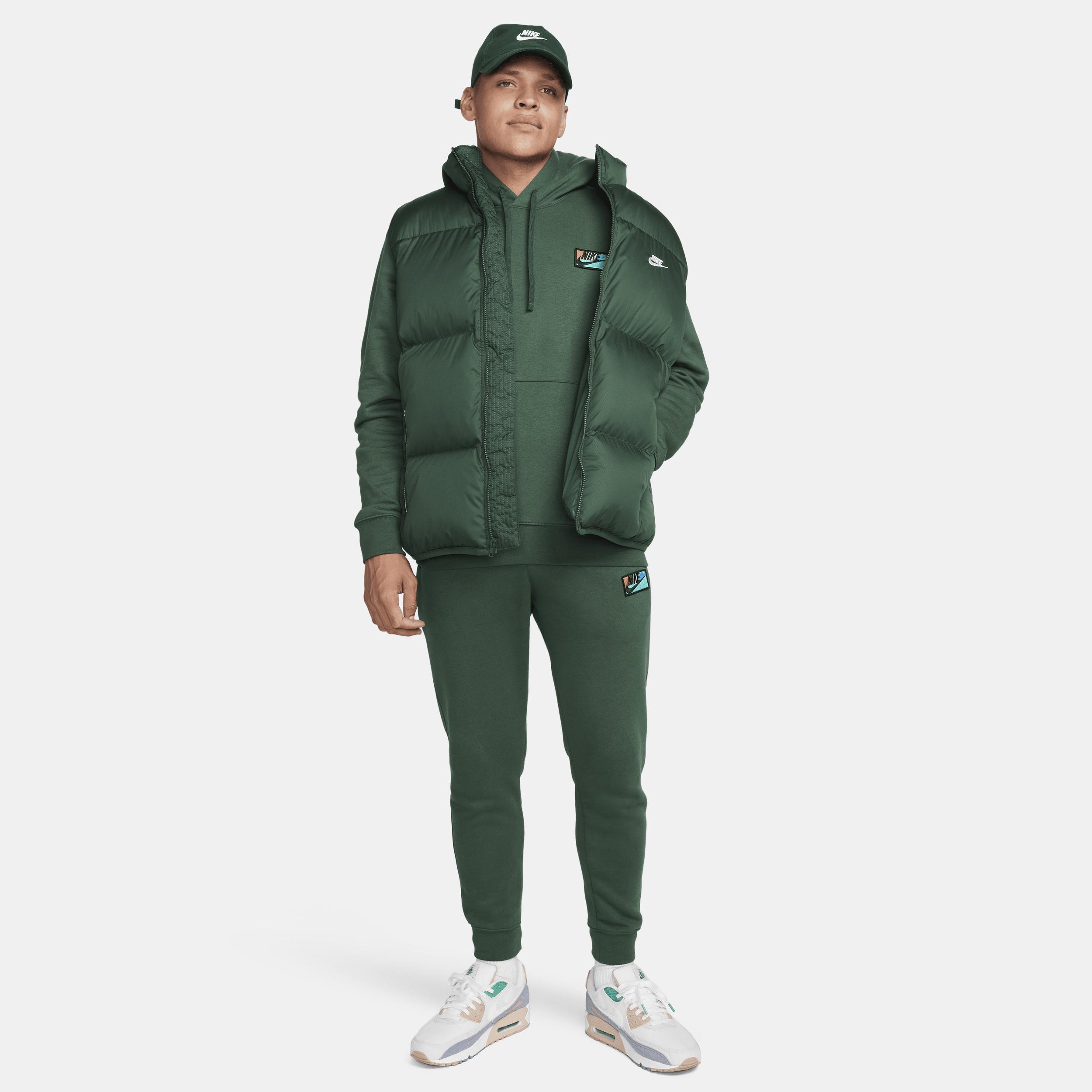 Nike Club logo hoodie in dark green Product Image