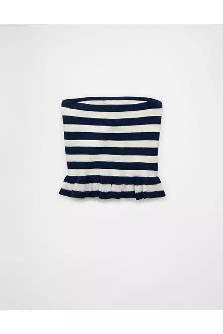 AE Cropped Peplum Sweater Tube Top Women's Product Image