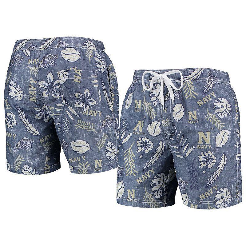 Mens Wes & Willy Midshipmen Vintage Floral Swim Trunks Blue Product Image