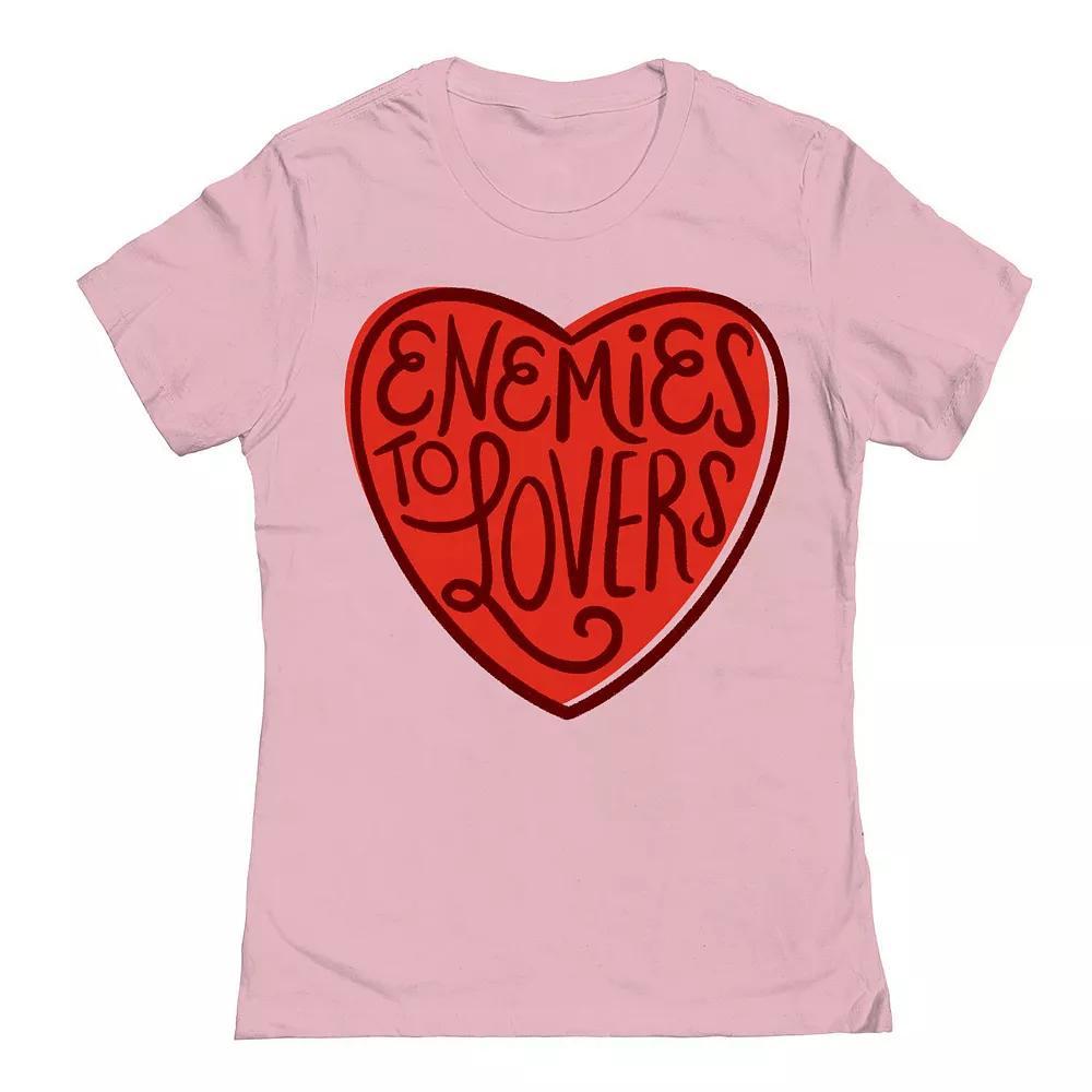 Junior's Threadless Enemies to Lovers Graphic Tee, Women's, Size: Medium, Light Pink Product Image