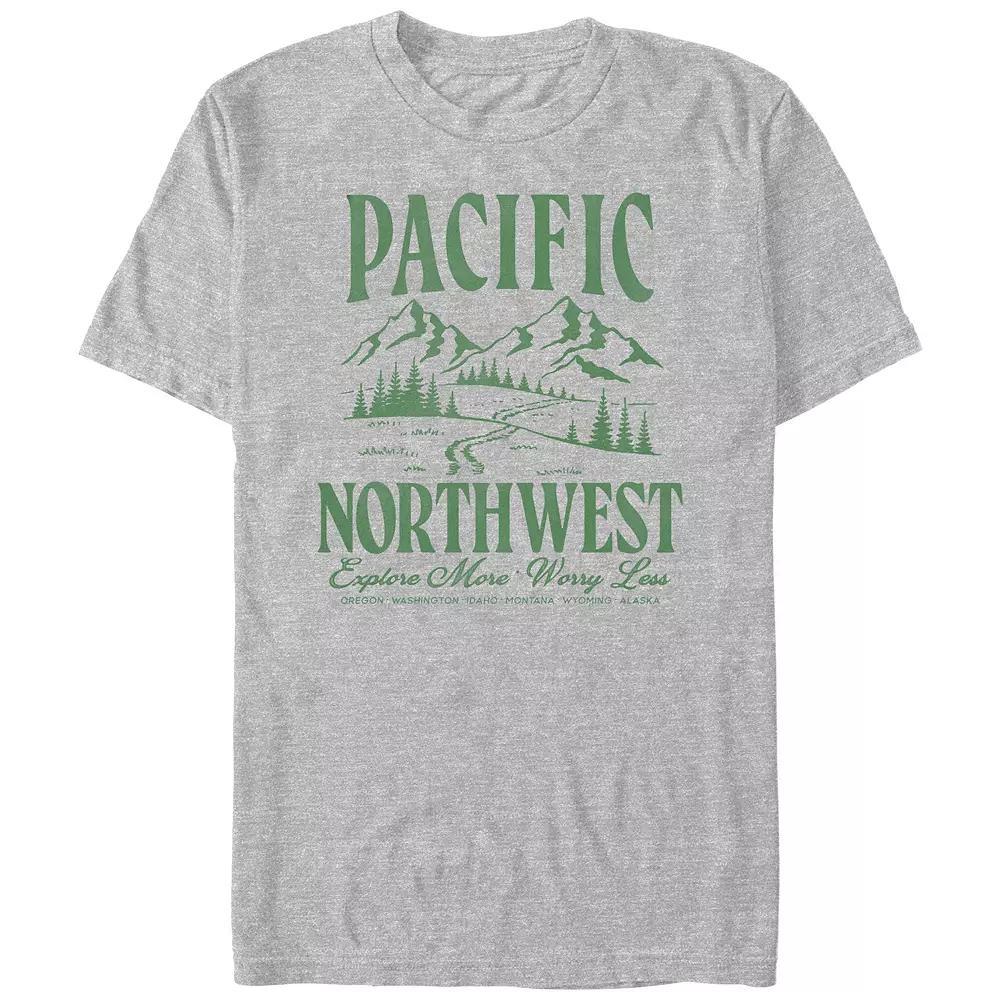 Big & Tall Pacific Northwest Graphic Tee, Men's, Size: XXL Tall, Athletic Grey Product Image