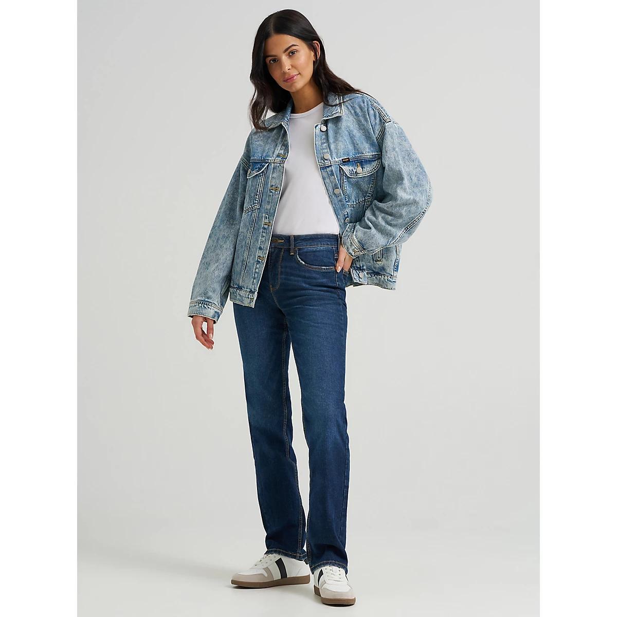 Women's Girlfriend Denim Jacket in Icy Blue Product Image