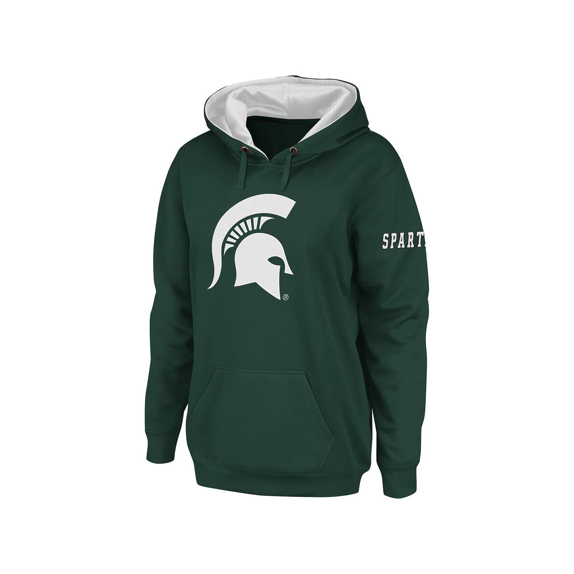 Women's Stadium Athletic Green Michigan State Spartans Big Logo Pullover Hoodie, Size: 2XL Product Image
