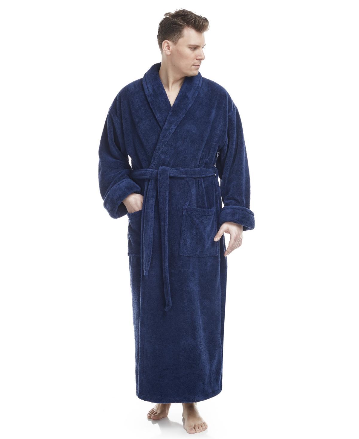 Arus Mens Shawl Collar Full Ankle Length Fleece Bathrobe Product Image