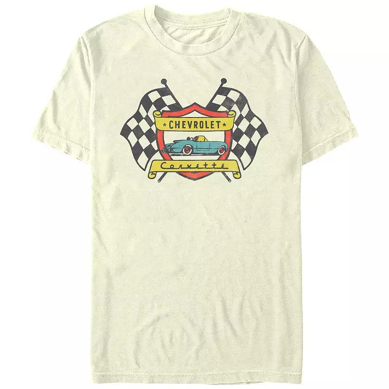 Men's Chevrolet Corvette Crest Graphic Tee, Size: XL, Natural Product Image