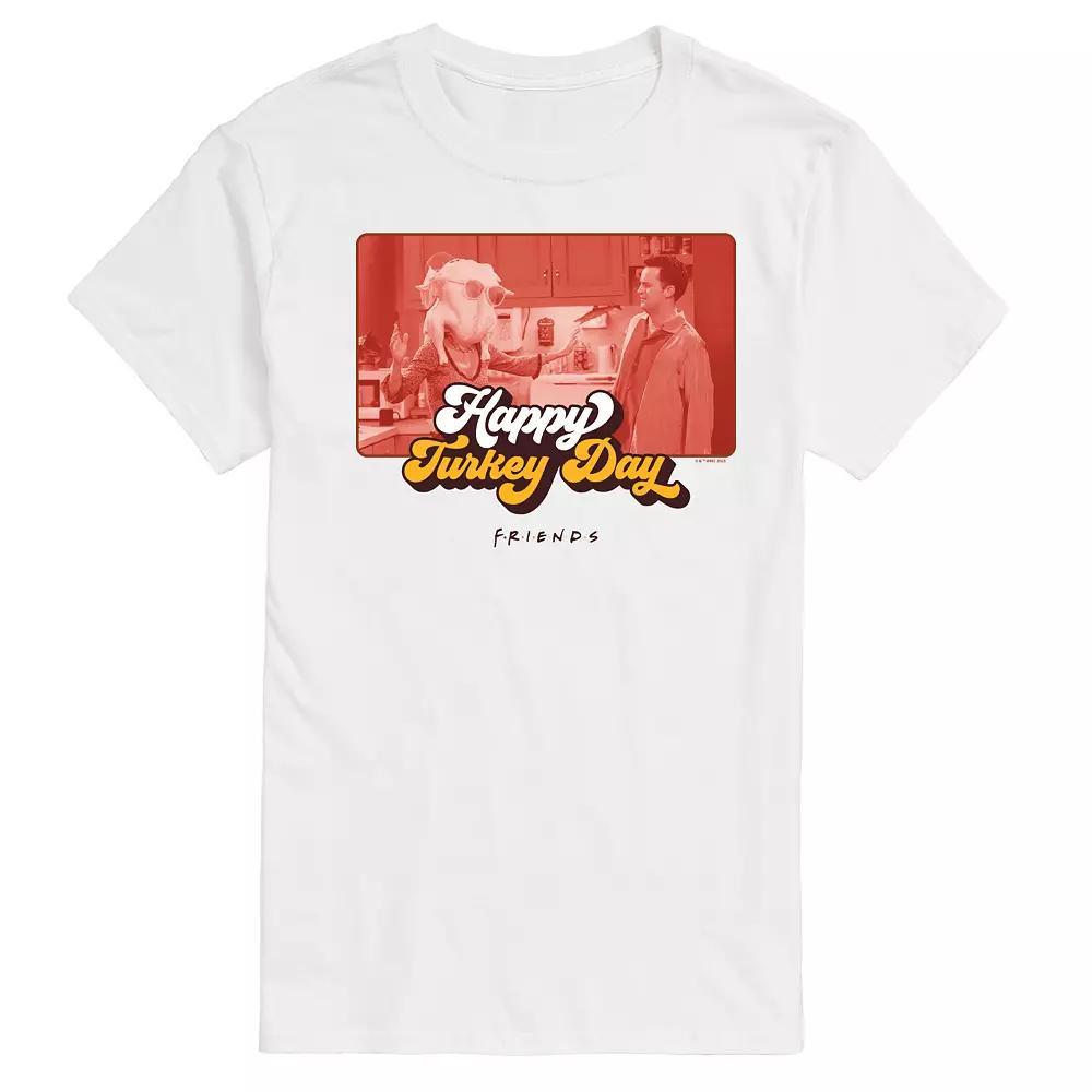 Big & Tall Friends Happy Turkey Day Graphic Tee, Mens Grey Gray Product Image