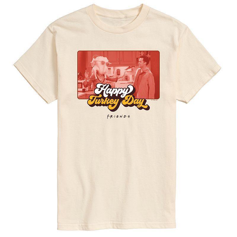 Big & Tall Friends Happy Turkey Day Graphic Tee, Mens Grey Gray Product Image