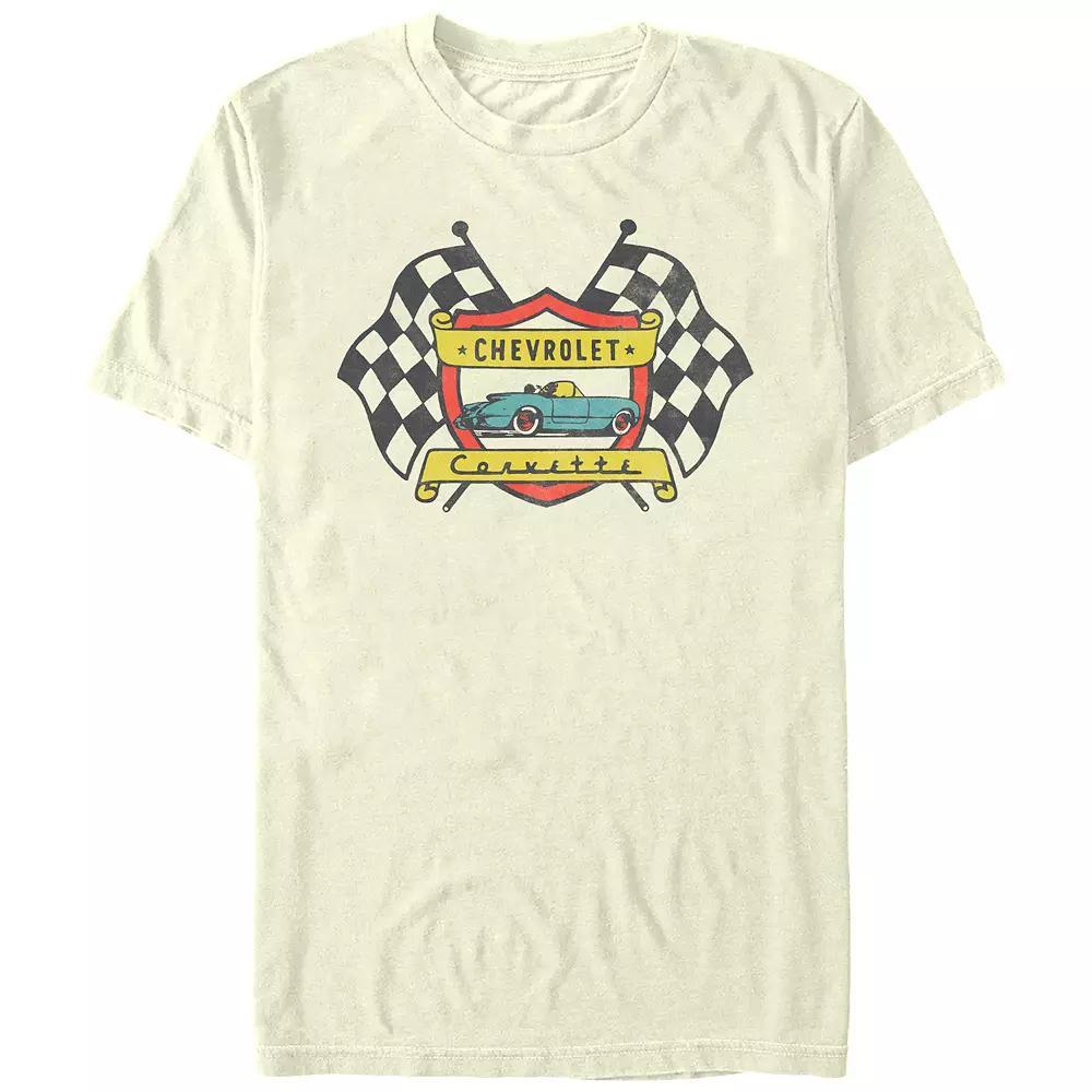 Men's Chevrolet Corvette Crest Graphic Tee, Size: XL, Natural Product Image