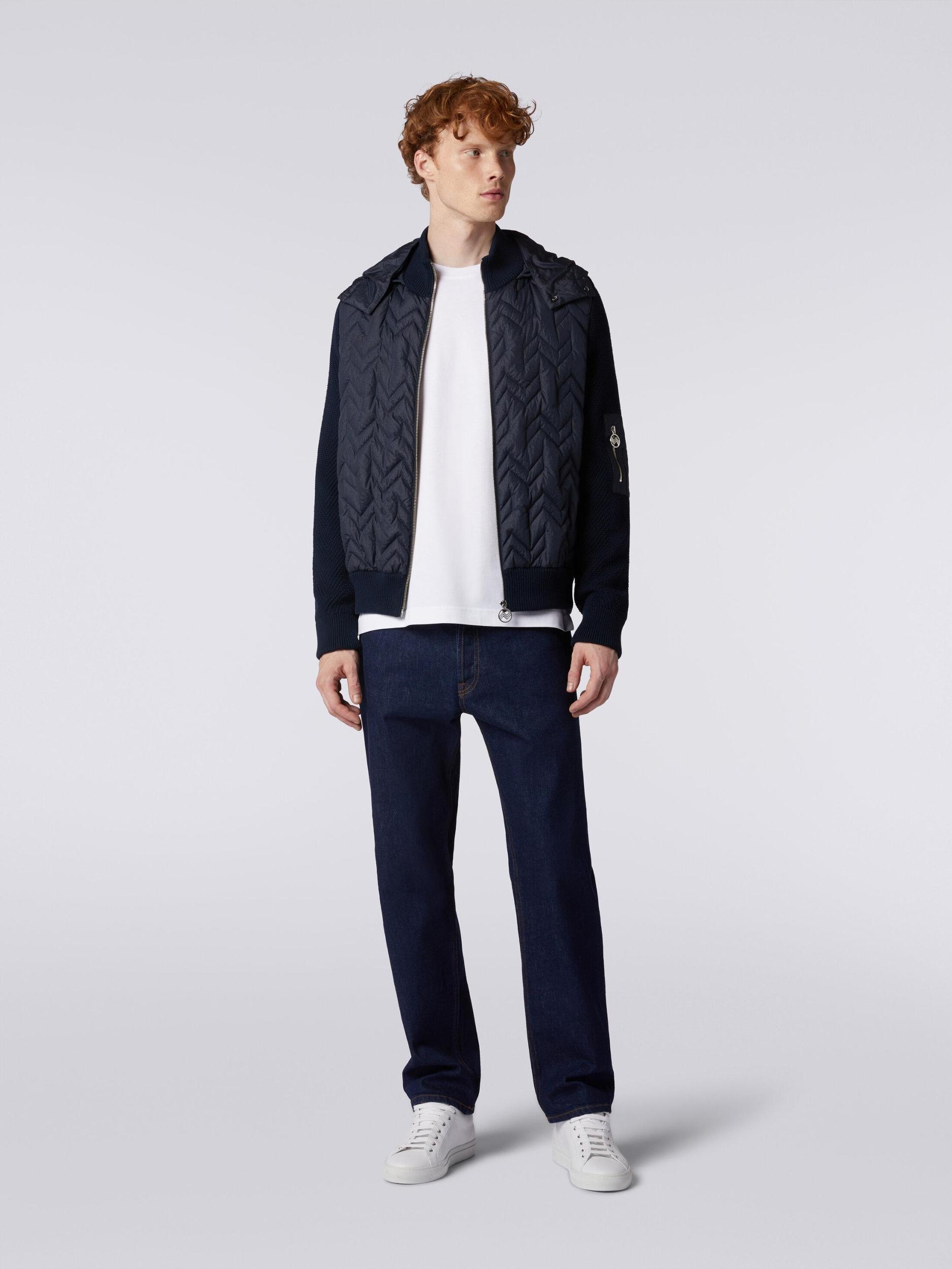 Cotton and nylon quilted jacket with hood Product Image