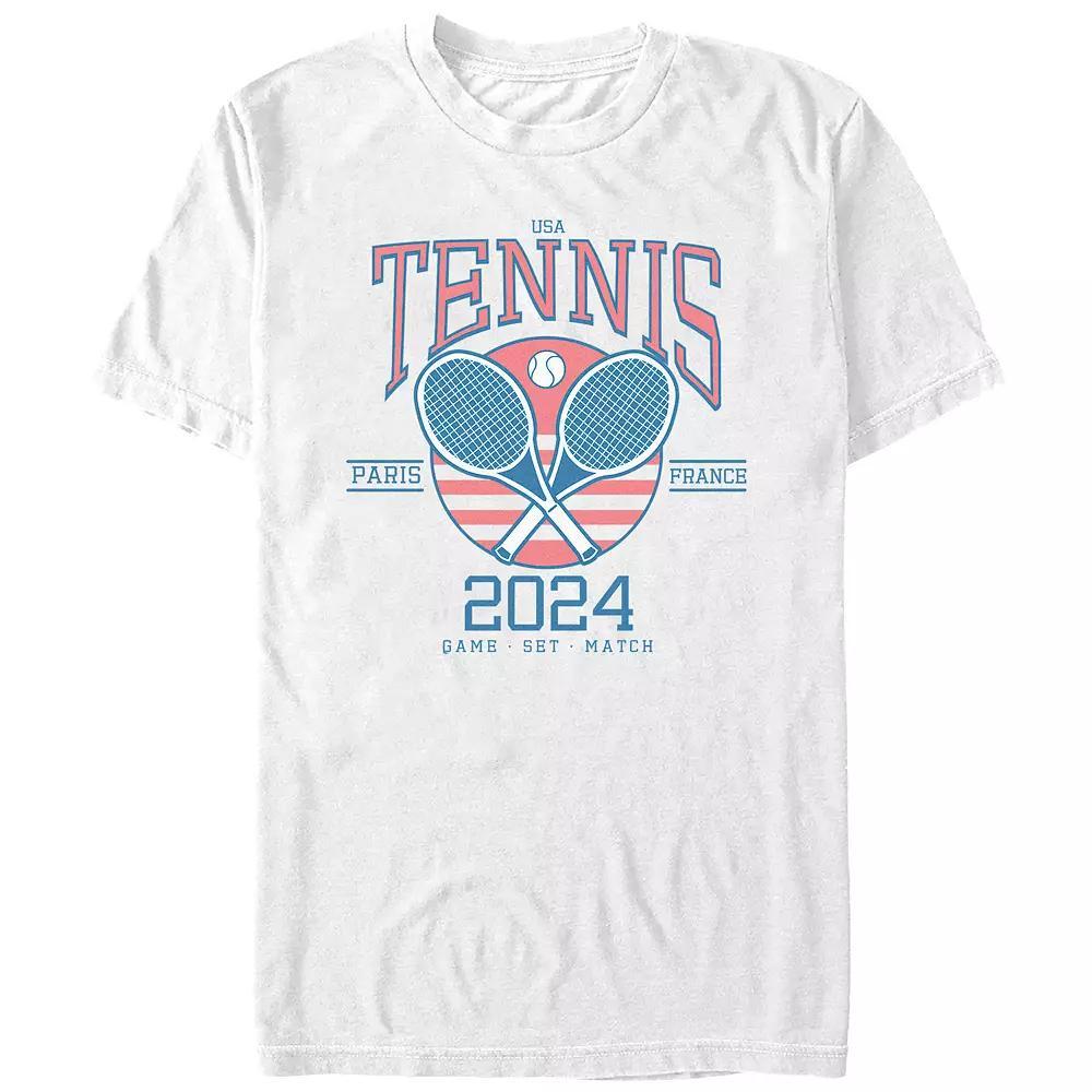 Men's Tennis USA Paris 2024 Graphic Tee, Size: XXL, White Product Image