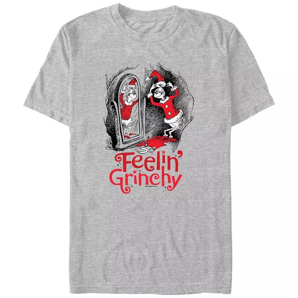 Big & Tall Dr. Seuss Feeling Grinchy Graphic Tee, Men's, Size: 4XL Tall, Athletic Grey Product Image
