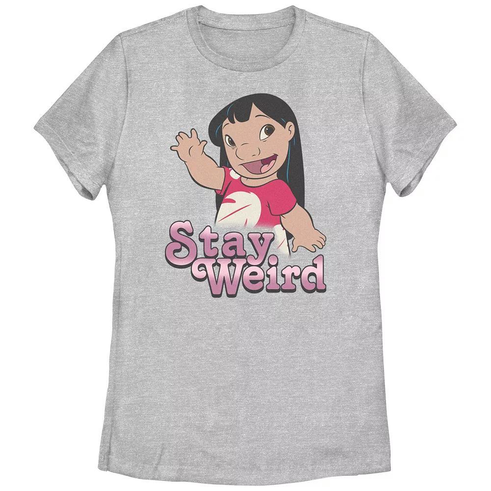 Disney's Lilo & Stitch Women's Lilo Stay Weird Tee, Girl's, Size: Small, Athletic Grey Product Image