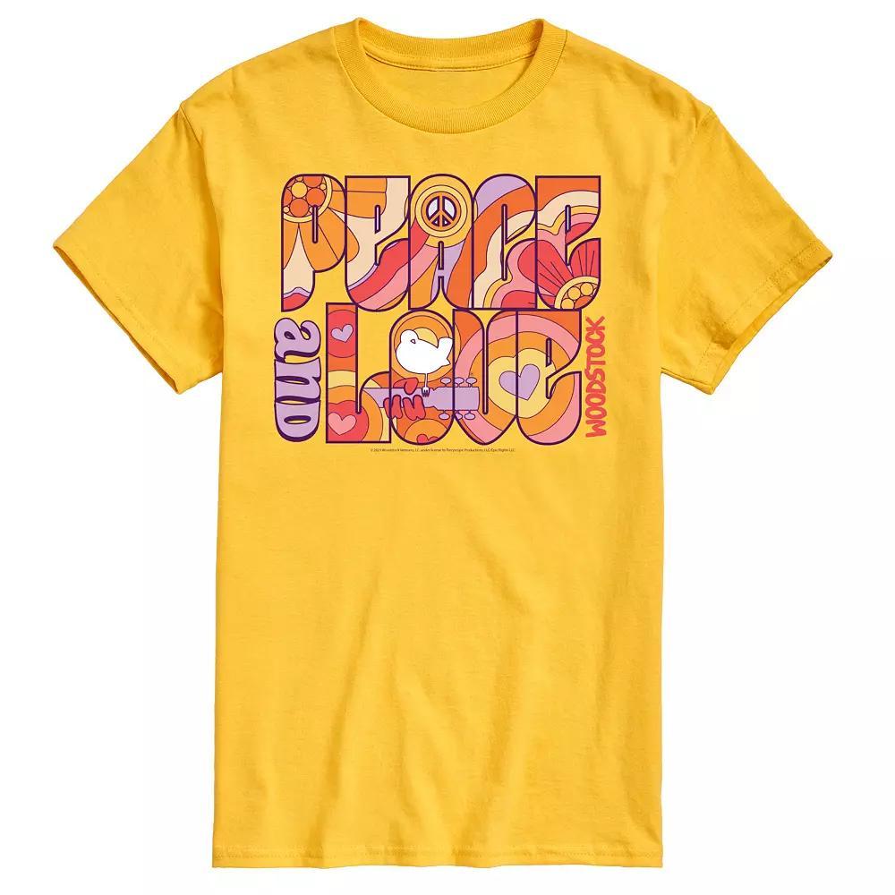 Mens Woodstock Peace And Love Graphic Tee Product Image