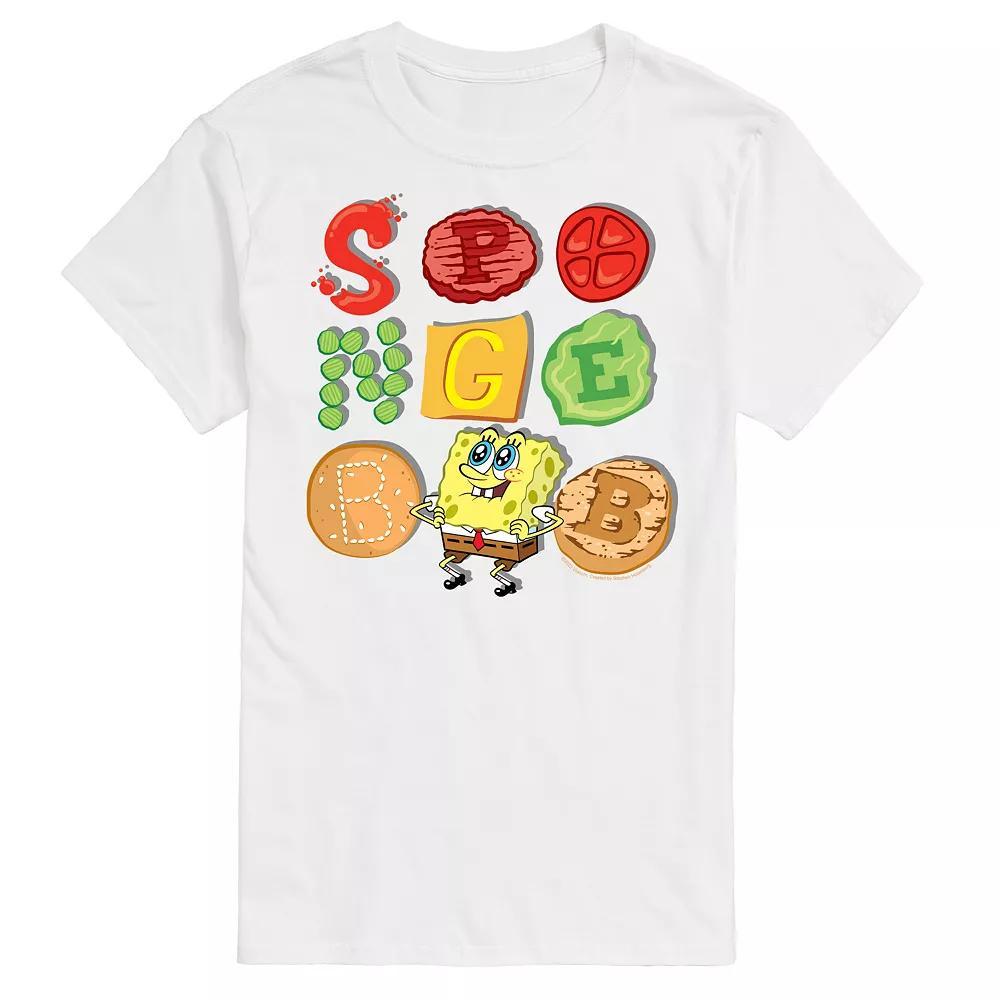 Big & Tall SpongeBob SquarePants Krabby Patty Contents Graphic Tee, Men's, Size: 6XB, White Product Image