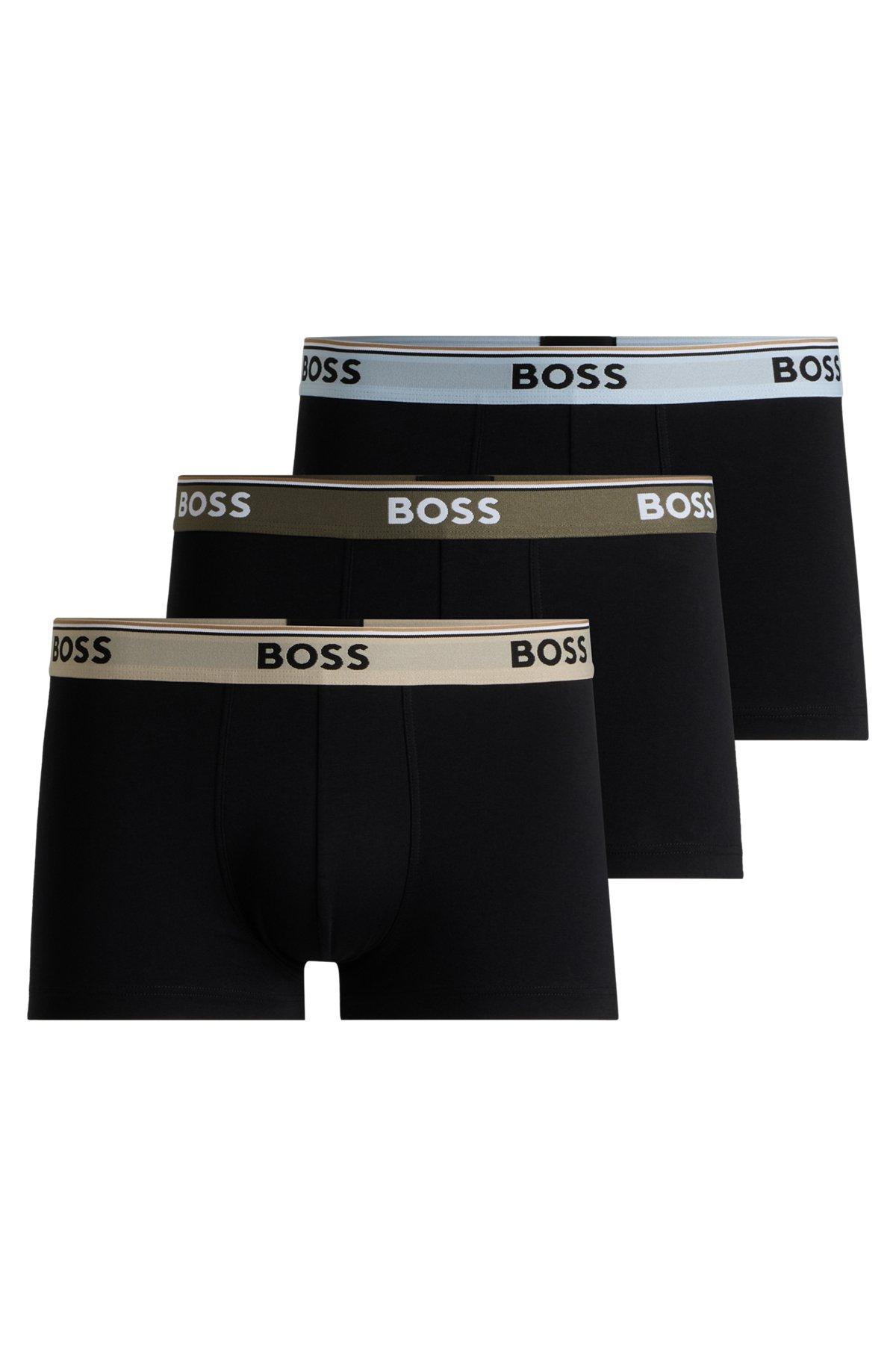 Three-pack of stretch-cotton trunks with logo waistbands Product Image