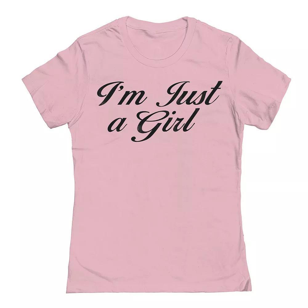 Juniors Grayson Threads by Tai Apparel Im Just A Girl Script Graphic Tee, Womens Product Image
