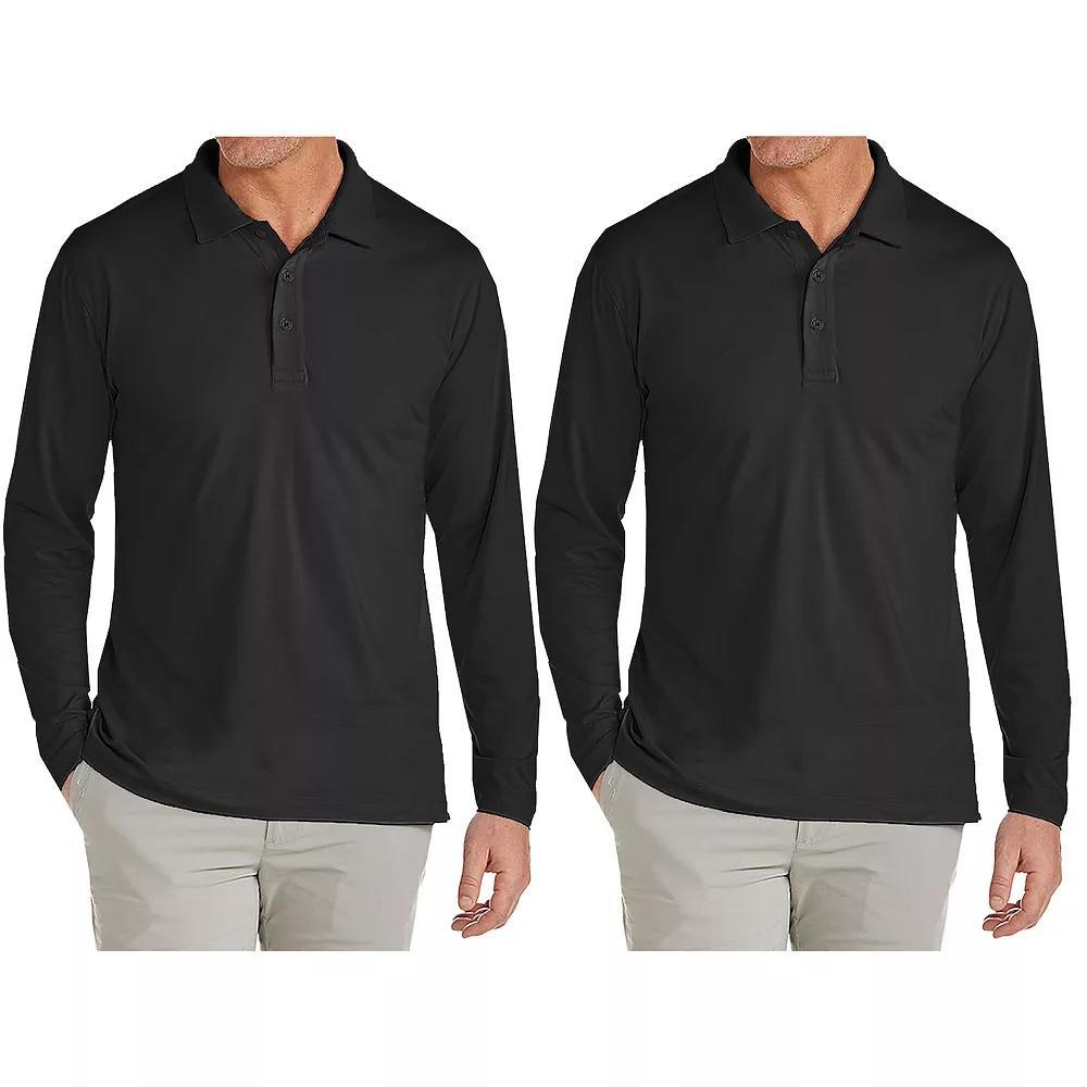 Men's JumpStart 2-Pack Modern Fit Long Sleeve Polo Shirt, Size: Medium, Black Black Product Image