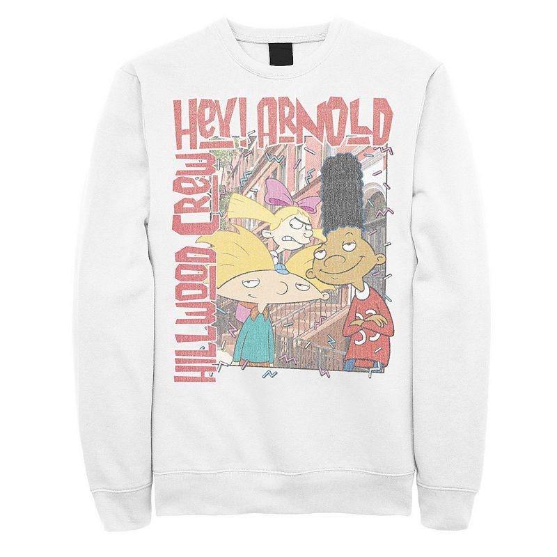 Men's Nickeloden Hey Arnold Colorful Hillwood Poster Sweatshirt, Size: Medium, Red Product Image