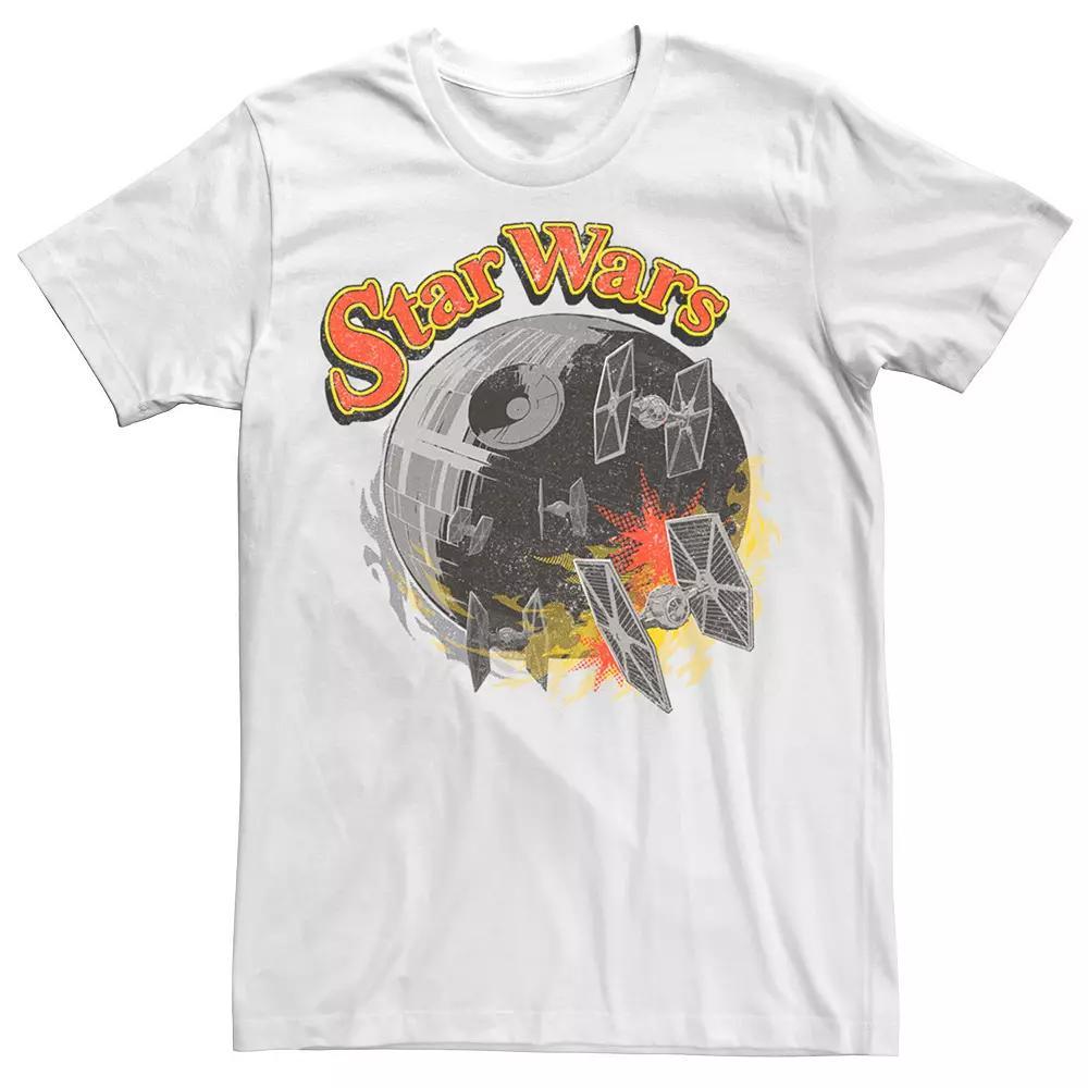 Men's Star Wars Retro Death Star Burn Tee, Size: Small, White Product Image