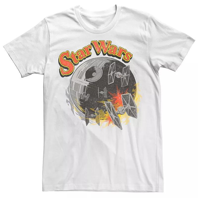 Men's Star Wars Retro Death Star Burn Tee, Size: Small, White Product Image