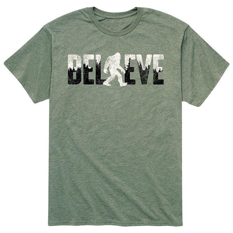 Mens Believe Tee Grey Military Green Product Image