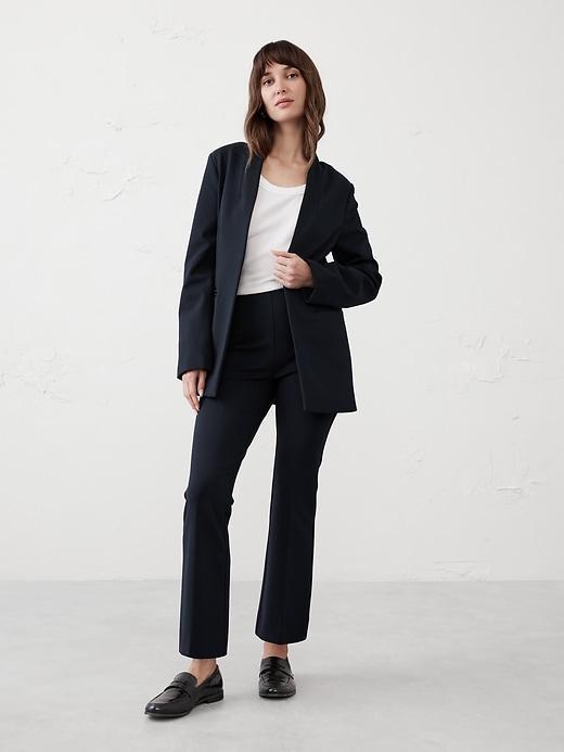 Ponte Collarless Blazer Product Image